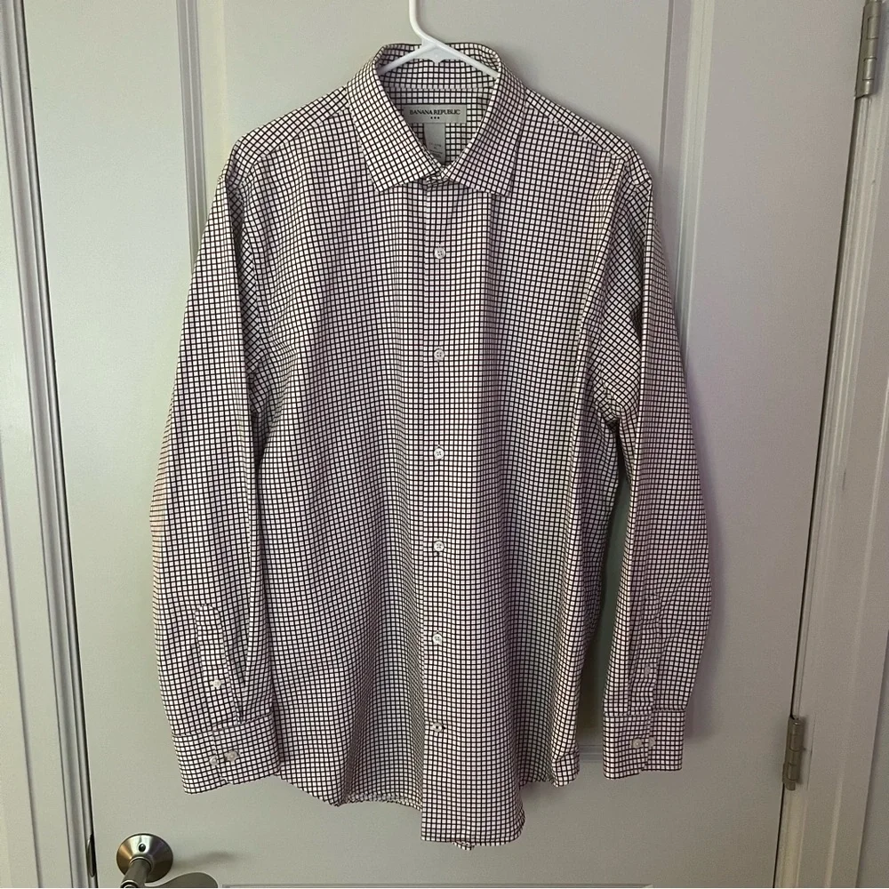 Banana Republic mens long sleeve plaid button down shirt | size Extra large